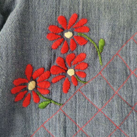 Vintage 1970’s Handmade Reversible Denim Handbag Purse. Medium blue quilted - Picture 2 of 12